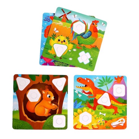 Designer "Bolts and nuts", 10 cards, animals-7
