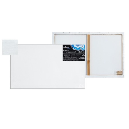 Canvas on the subframe, cotton 100%, 1.6 x 60 x 90 cm, acrylic soil, fine -grained, 280 g/m²