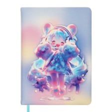 Notebook Gift Book 96l, line, color cut, PVC anime PVC cover (17.7x12.4cm)