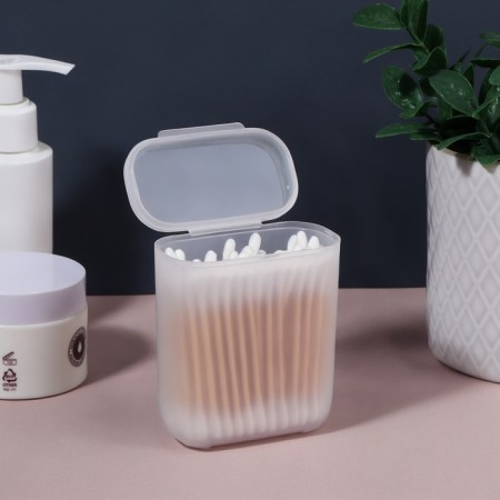 Organizer for storage, with a lid, 7.5 × 4 × 9 cm, white/translucent color-1