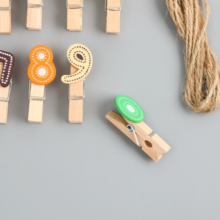 Decor for creativity wood "Process. Numers" set 10 pcs 3.7x1.5x1.2 cm-1
