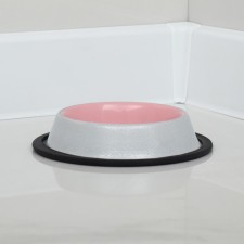 A bowl with a non -slip base, 225 ml, antique white with pink