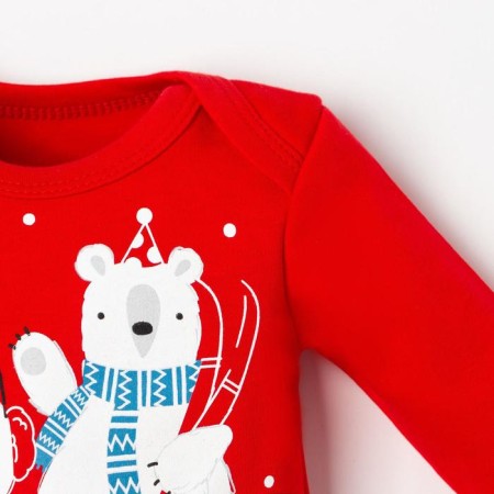Body with DL. Sleeve Kroshka I "Happy Winter", height 74-80 cm, red-2