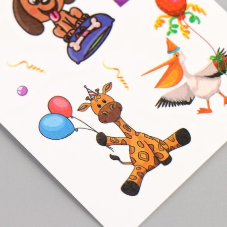 Tattoo on the body color "animals at the holiday" 10.5x6 cm-1