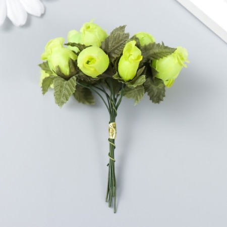 Flowers for decorating "Rose Blanca" light green 1 bouquet = 12 colors 10 cm