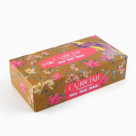 Paper napkins in the box "Paradise Garden", 100 pcs, two -layer-2