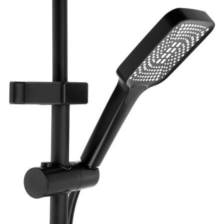 The shower system Zein Z3897, upper and vaporing watering can, PVC hose, temperature screen, black-9