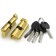 Punto A202/80 PB cylinder mechanism, with a turntable, 35x10x35 mm, 5 keys, brass color