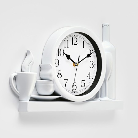 Wall clock, series: kitchen "wine or coffee?", Smooth move, 26.5 x 40.5 cm, dial 20 cm-1