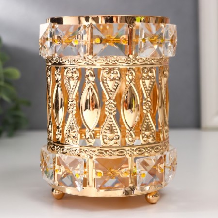 Summary Metal for 1 candle "Endless love" cylinder gold 13x9x9 cm-3