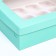 Packaging for 12 cupcakes with a window, green, 32.5 x 25.5 x 10 cm