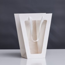 Flower packet 18 × 14 × 35 x 28 cm, white