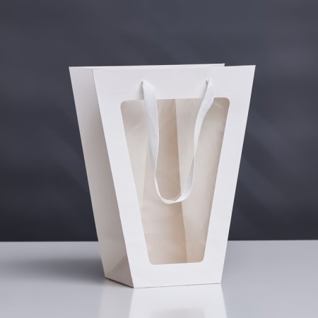 Flower packet 18 × 14 × 35 x 28 cm, white