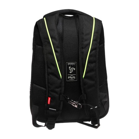 Youth backpack 42 x 31 x 22 cm, Grizzly, ergonomic back, laptop compartment, black/green-4
