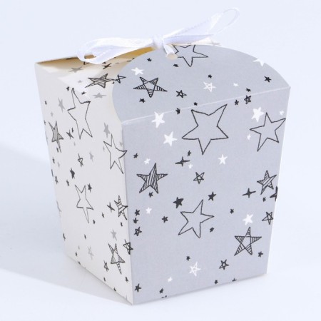 Bonbonniere box, gift packaging, “stars”, 7.5 x 8 x 7.5 cm