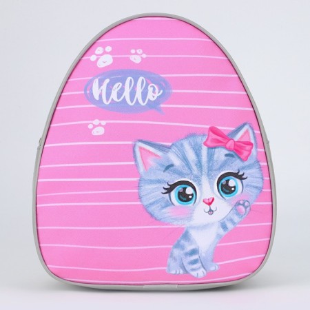 Baby backpack for a girl "Kitty with a bow", rn. 23x20.5 cm-2