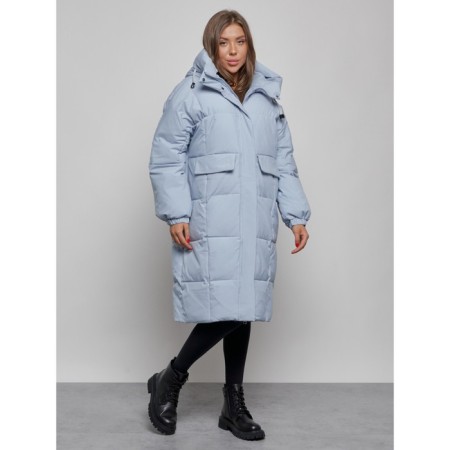 Coat insulated winter female, size 46, blue color-1