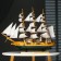 Ship "Odyssey" with white sails, green-brown corps, 58*8*48cm
