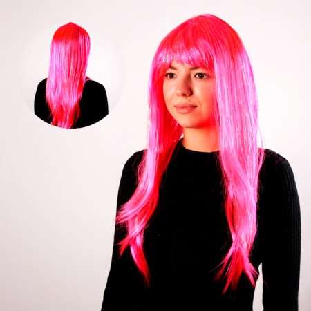 Carnival wig "shine", pink color