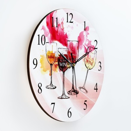 Wall clock, series: interior, "glasses", discrete move, d-23.5 cm-1