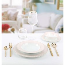 Arya Home Elegant Pearl dishes, 24 items, white color