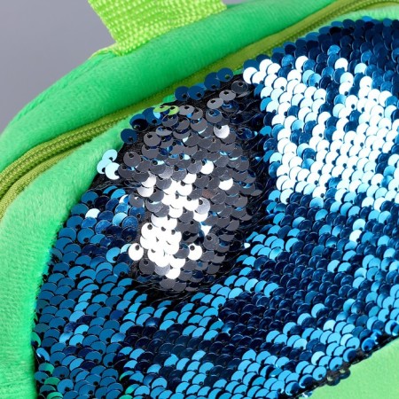 Baby backpack with sequins "Green Dragon", p. 23 × 28 cm-3