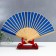Fan bamboo, textiles h = 21 cm "monocet" in the box, blue