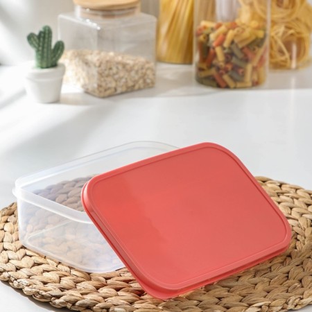 A set of food rectangular fodder containers, 3 pcs: 150 ml, 500 ml, 1.2 l, coral color-2
