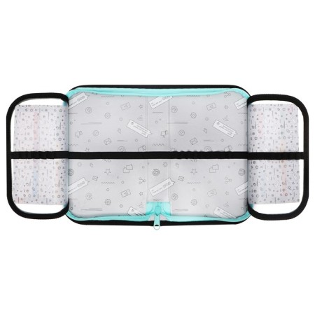 Penal 1 section, 130 x 210 x 40 mm, 2 folding strips, fabric, calligrata top, Content "goose"-5