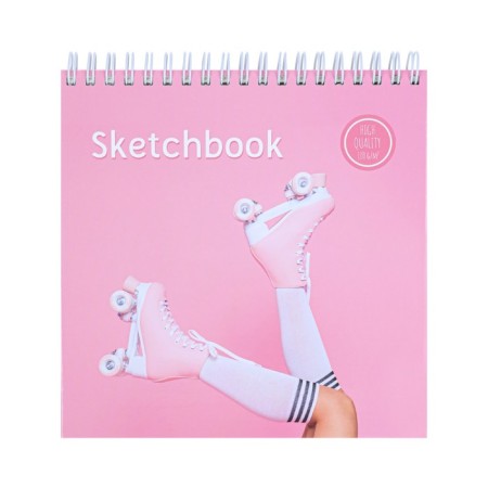 Sketchbook 165 x 165 mm, 40 sheets on the crest "Rollers", hard cover, glossy lamination, block 100 g/m2