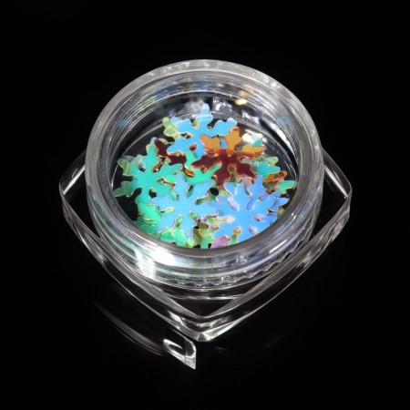 Sequins for decor "snowflakes", multi -colored-3