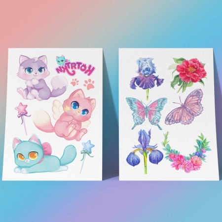 Set of children's tattoos Translations, 4 sheets-1