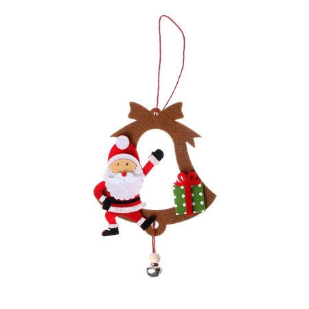 Set for creating a pendant Christmas tree toy made of felt "Santa Claus and Bell"-2