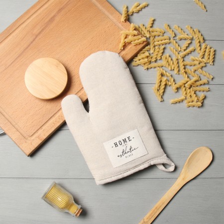 Ethel "Home" mittens, beige color, 26x16 cm, 50%HL, 50%flax-4