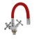 Accoona A9871N kitchen mixer, two -wound, silicone spout, silumin, red/chrome