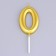 Candle in the Cake "European", number "0", 6 cm, gold