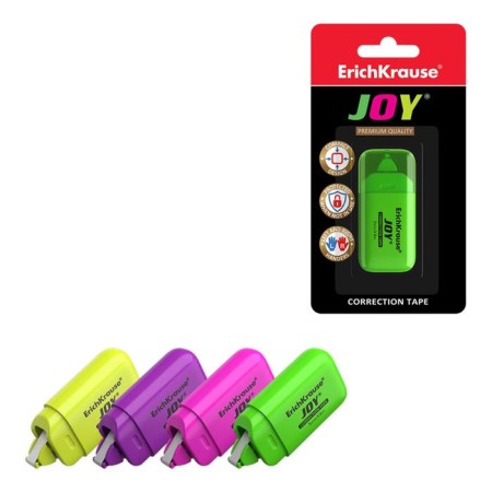 Correcting tape, Erichkrause Joy, 5 mm x 6 m, in blister, mix