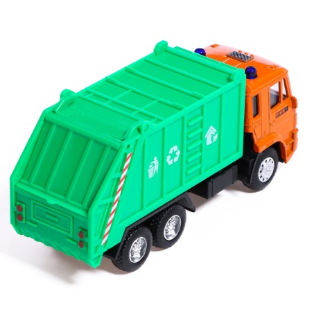 Metal truck "KAMAZ. Garbage truck ", 1:54, inertial, green color-2