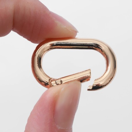 Oval -karabin, 31 × 20 mm / 23 × 12 mm, thickness - 4 mm, 5 pcs, gold color-2