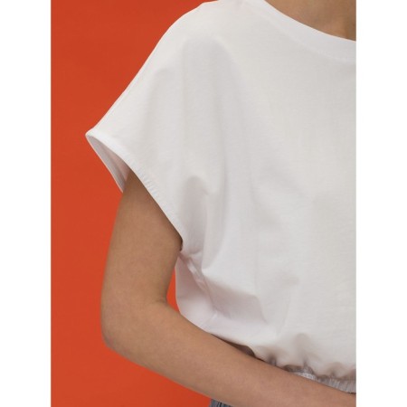 Women's T -shirt shortened Pelican, size 44, white color-2