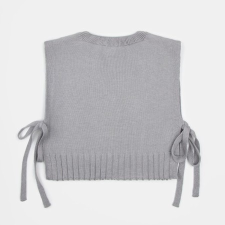 Knitted children's vests Amarobaby Bow, height 134 cm, color gray color-17
