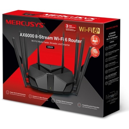 Router wireless Mercusys MR90X AX6000 100/1000/2500Base-T black-2