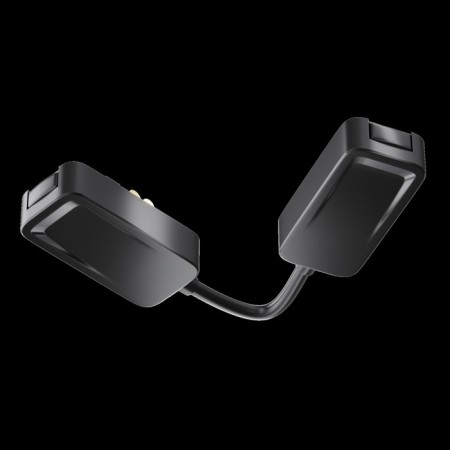 Corner power connector for the built-in track system Technical Tra084CPC-B-12, 16.3x2.5x2 cm, black color is black-5