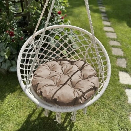 Villy swing pillow, diameter 60 cm, dark beige color
