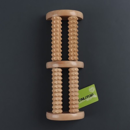 Massage "Drums", 4 rollers with spikes, wooden, 26 × 10 × 5 cm-5