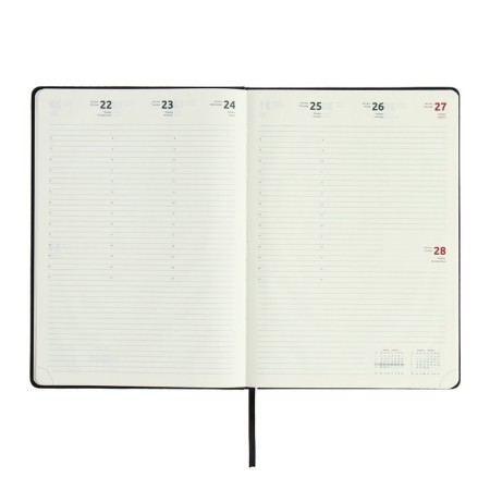 The weekly dated 2025, A4, 64 sheets, Devente.emblem, a solid cover of artificial leather with foam, lies, cream block 70 g/m2, black-6