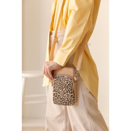 Cross-Bodi bag, lightning department, beige color "leopard"-2