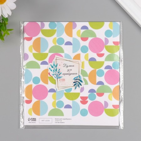 Scrapbooking paper "Bright circles" density 180 grams set 10 pcs 15.5x17 cm-4