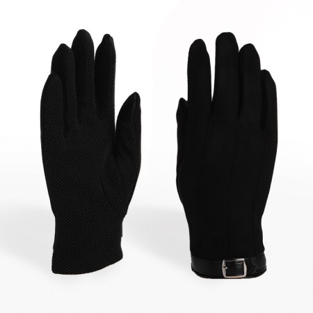 Gloves are male, dimensionless, without insulation, black color