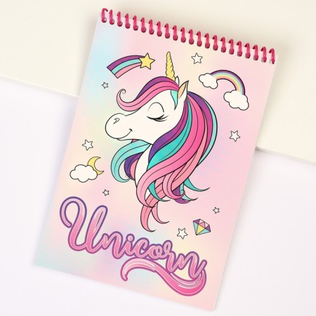 Notepad A5, on the crest, 40 sheets, Minnie Mouse and Unicorn-2